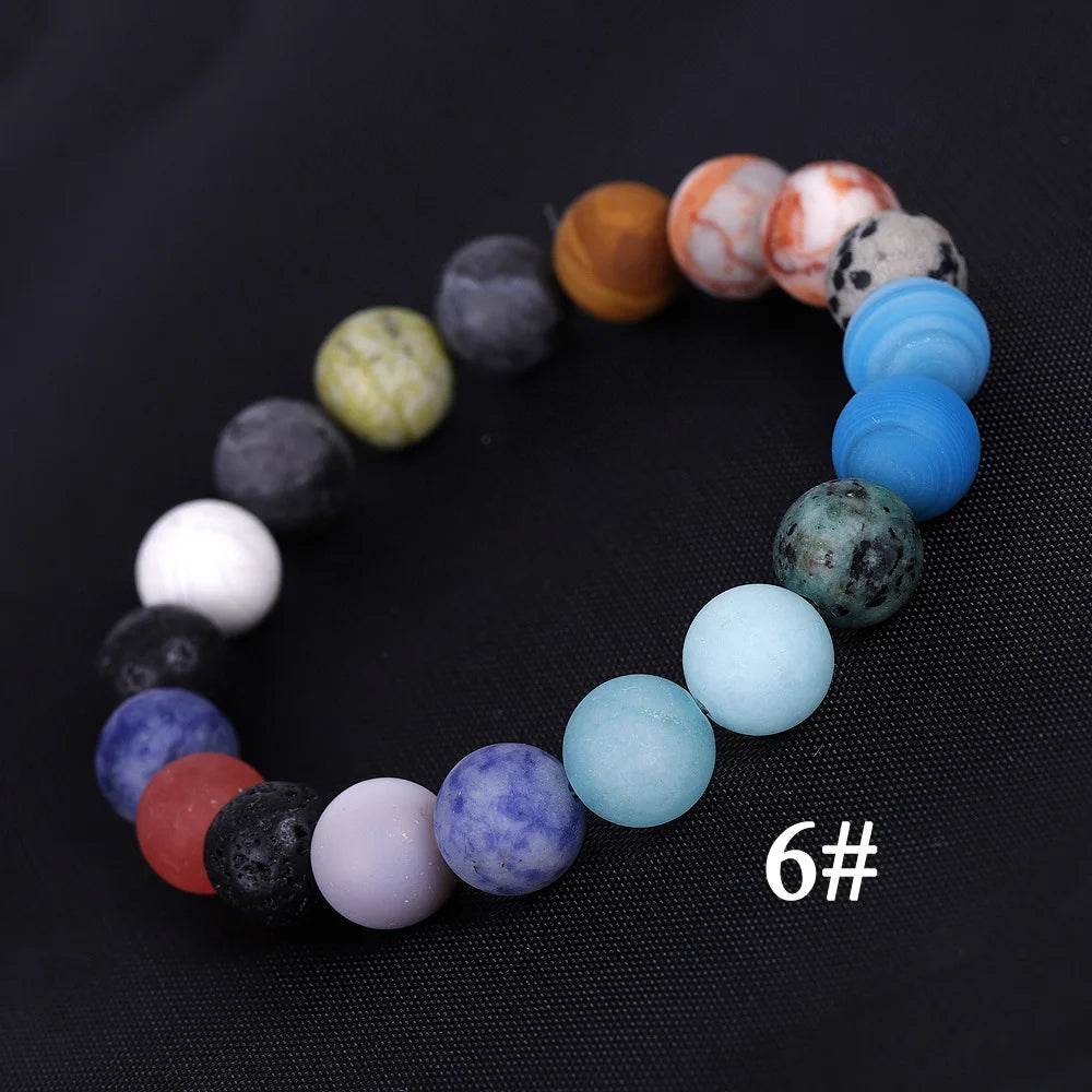 Eight Planets Solar Natural Stone Handmade Bracelet