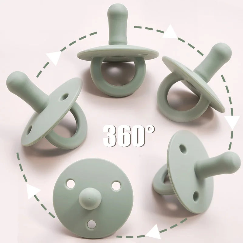 Eco Friendly Non-toxic Baby Pacifier New Design Chewable Nursing Teething Toys Food Grade BPA Free Silicone Infant Dummy Soother