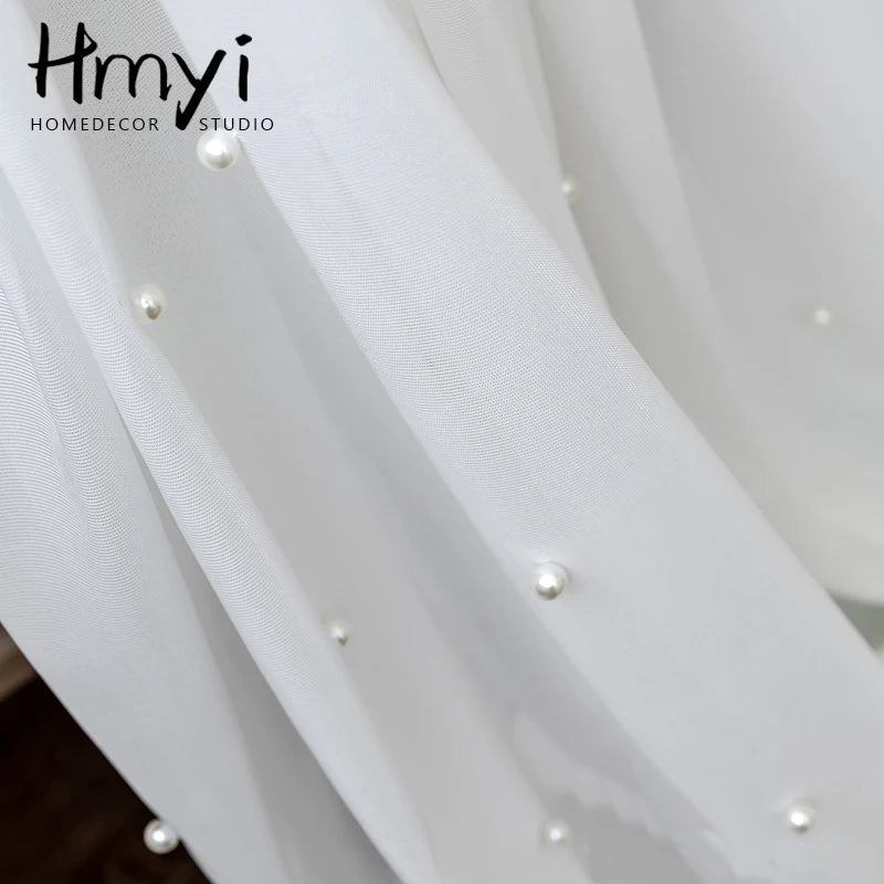 Luxury White Pearl Sheer Curtains