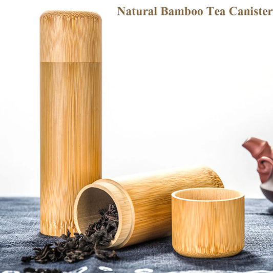 Eco-Friendly Handmade Natural Bamboo Tea Storage Canister