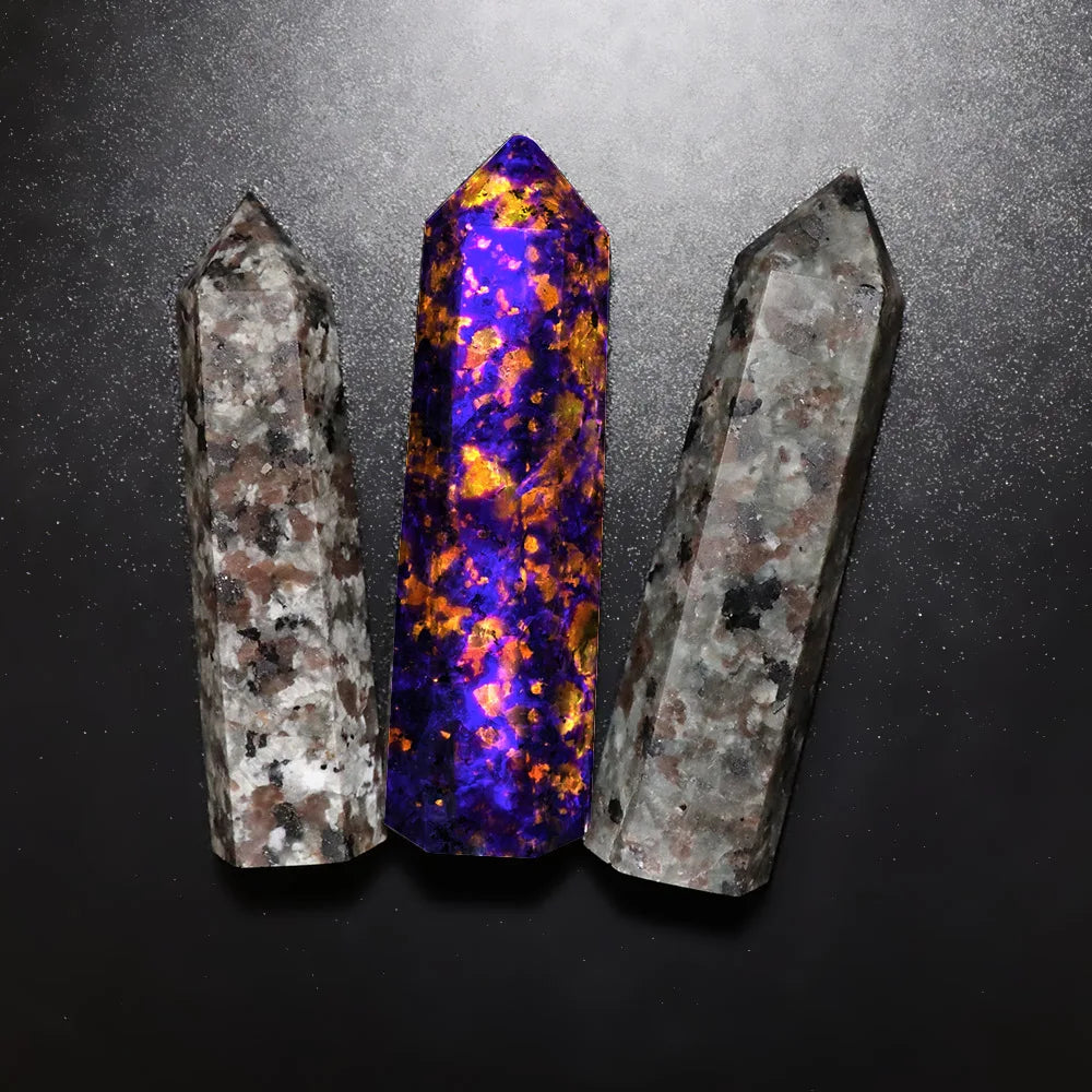 Natural Crystal Firestone Phosphorescence Energy Yooperlite Crystal and Stone Wands