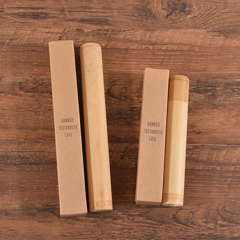 Eco Friendly Natural Hand Made Bamboo Toothbrush Case