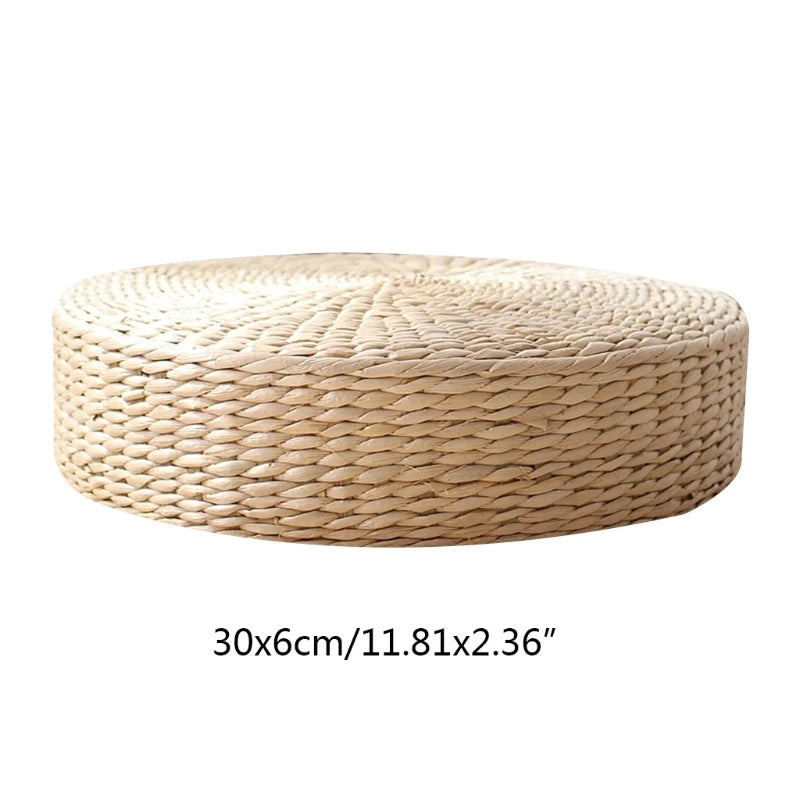 Eco-Friendly Round Straw Hand Woven Tatami Floor Cushion