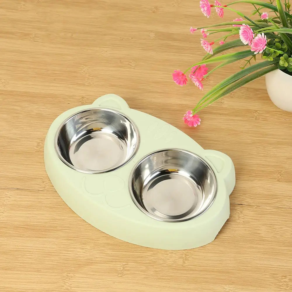 Double Bowl Pet Food & Water Feeder