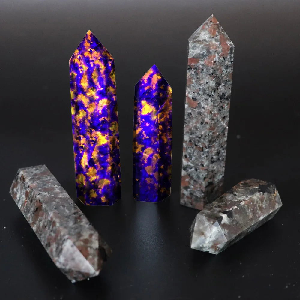 Natural Crystal Firestone Phosphorescence Energy Yooperlite Crystal and Stone Wands