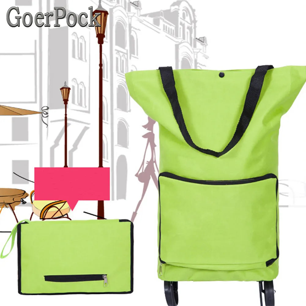 Eco-Friendly Folding Shopping Trolley Bag with Wheels