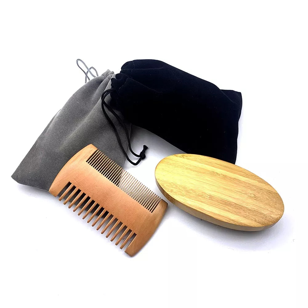 Eco Friendly Natural Beard Combs, Shaving Brush, Beard Mustache Repair Kit