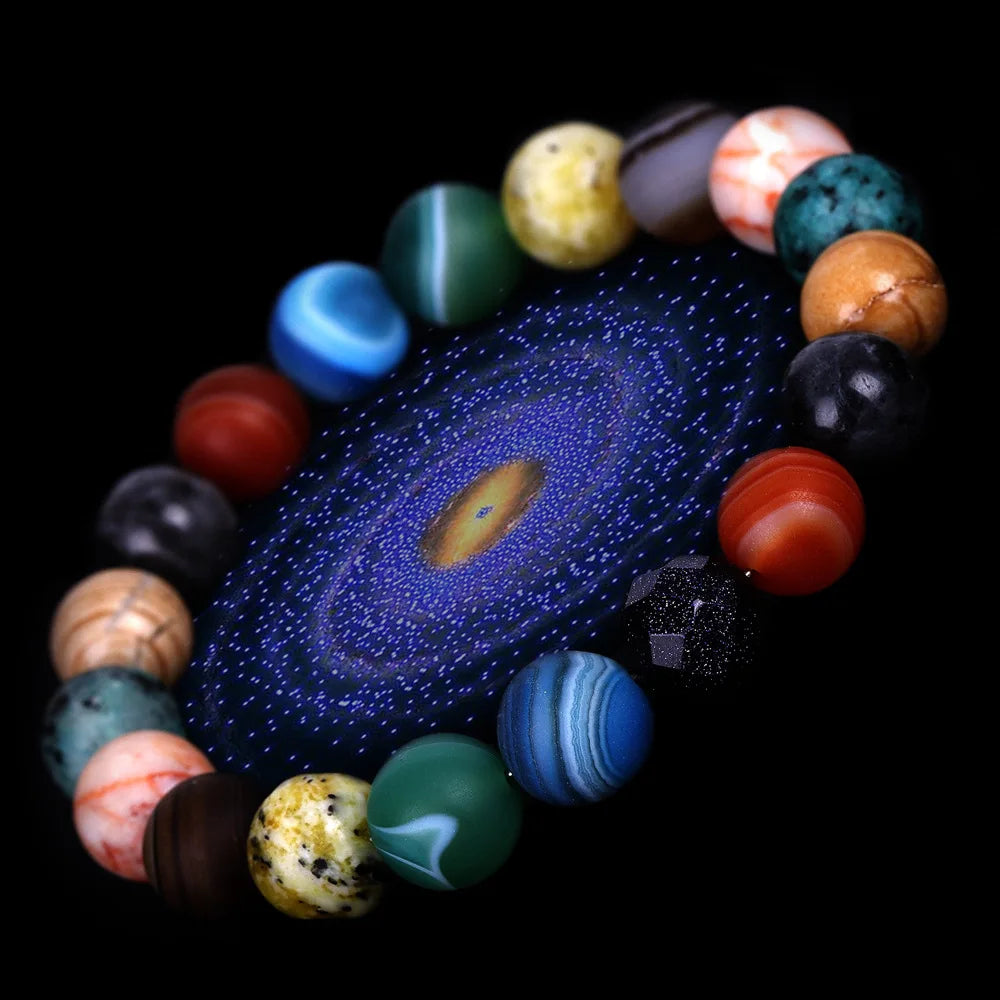 Eight Planets Solar Natural Stone Handmade Bracelet