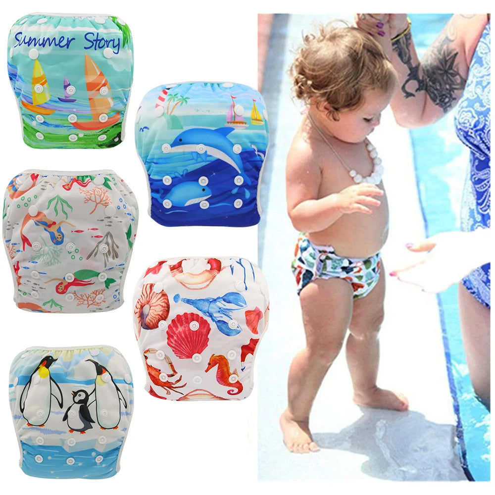 Eco-Friendly Swim Diapers Pool Pants Adjustable Size Suit for 3-15KG