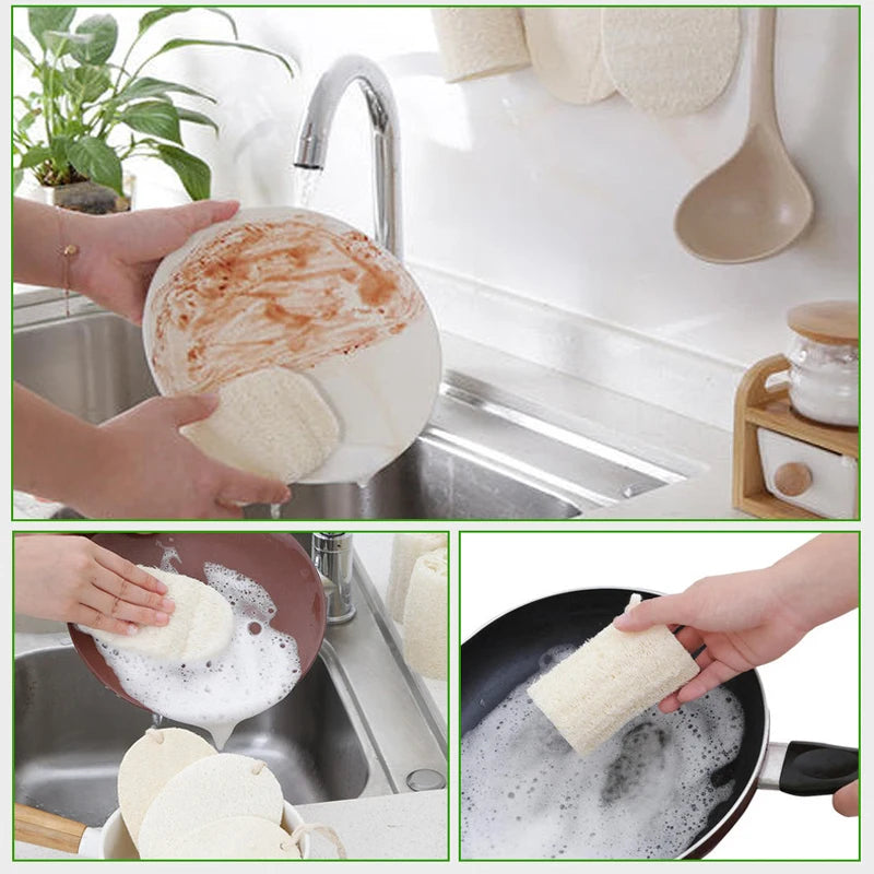 Eco Friendly Dishwashing Natural Loofa Sponges. Embrace Zero Waste!