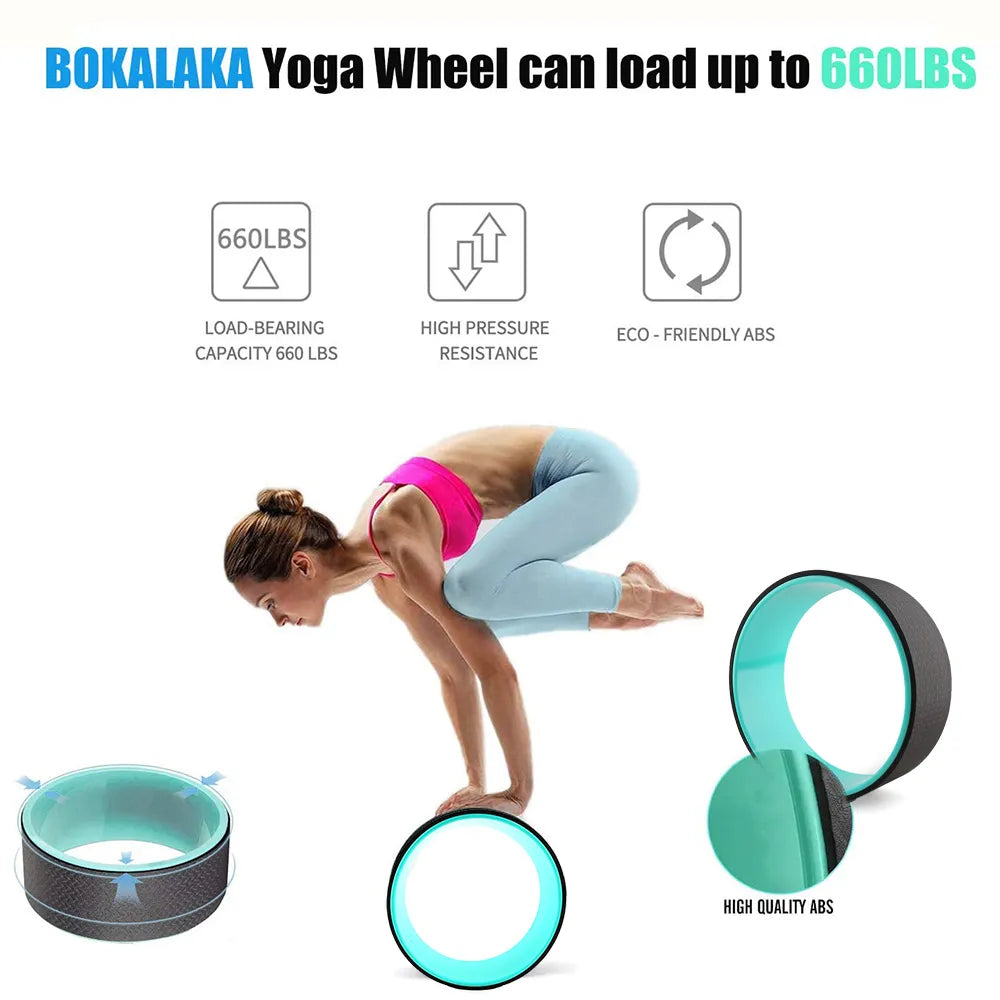 TPE Non-Slip Yoga Spine Roller Wheel for Back Pain Ain Relief and Improving Backbends & Flexibility