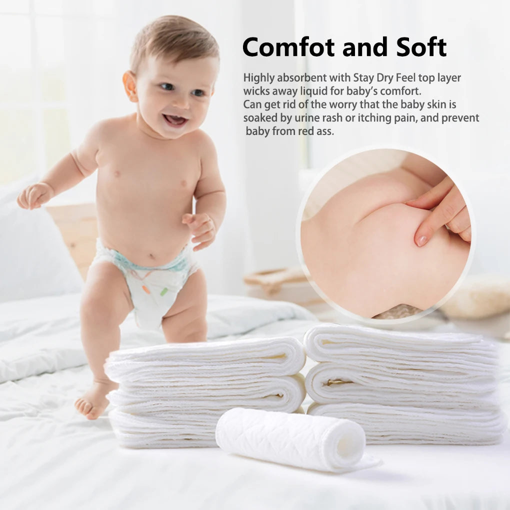 Eco Friendly Reusable Baby Cloth Diapers with 3 Layer Insert 100% Cotton