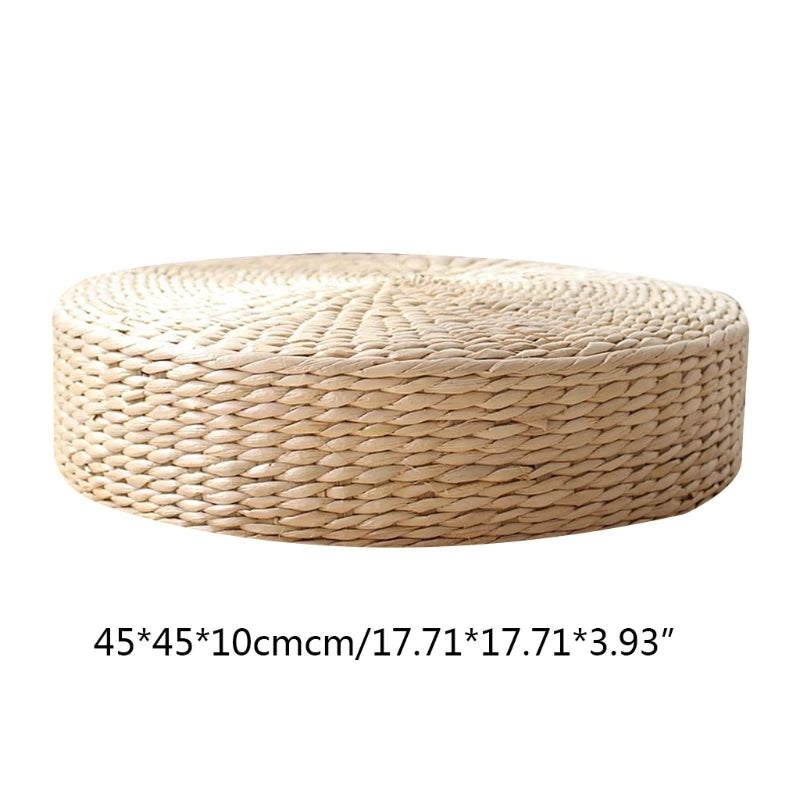 Eco-Friendly Round Straw Hand Woven Tatami Floor Cushion