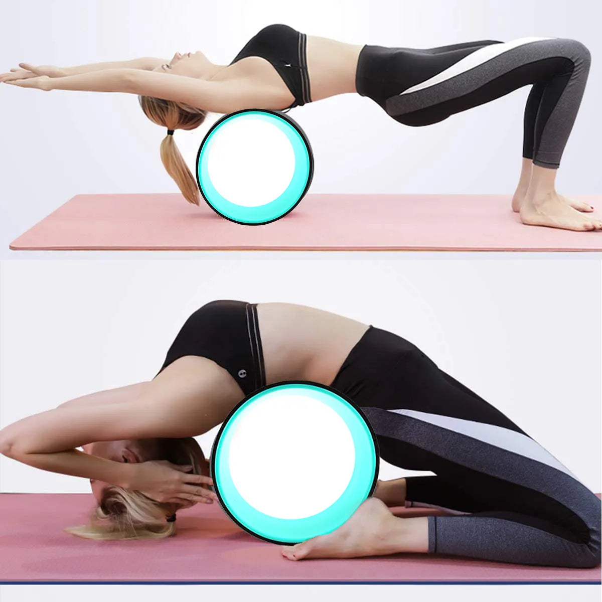 TPE Non-Slip Yoga Spine Roller Wheel for Back Pain Ain Relief and Improving Backbends & Flexibility