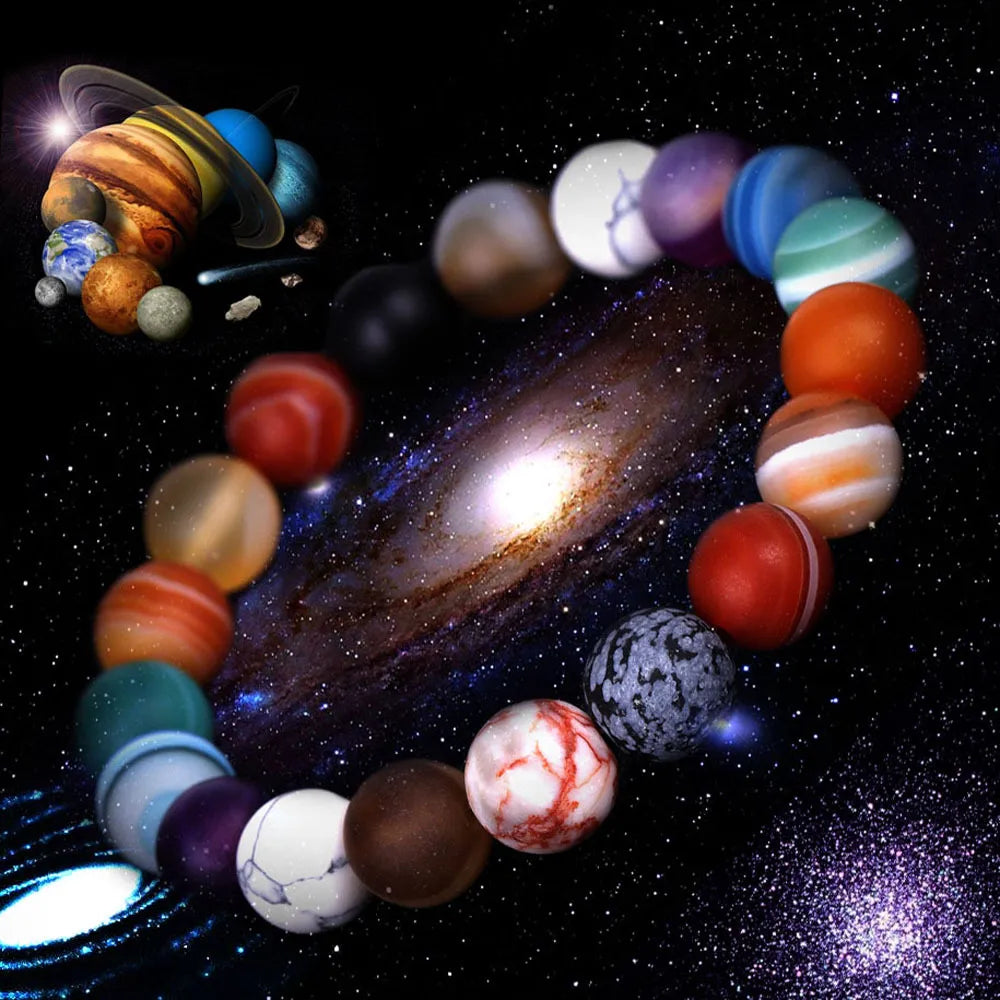 Eight Planets Solar Natural Stone Handmade Bracelet