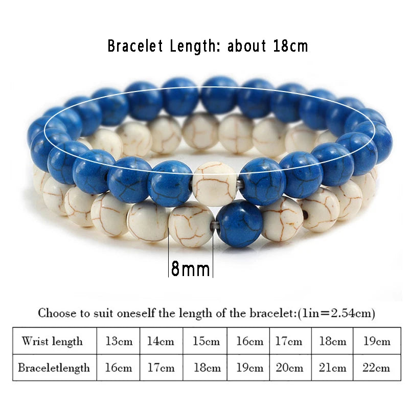 Natural Stone Beaded Bracelets with Charm