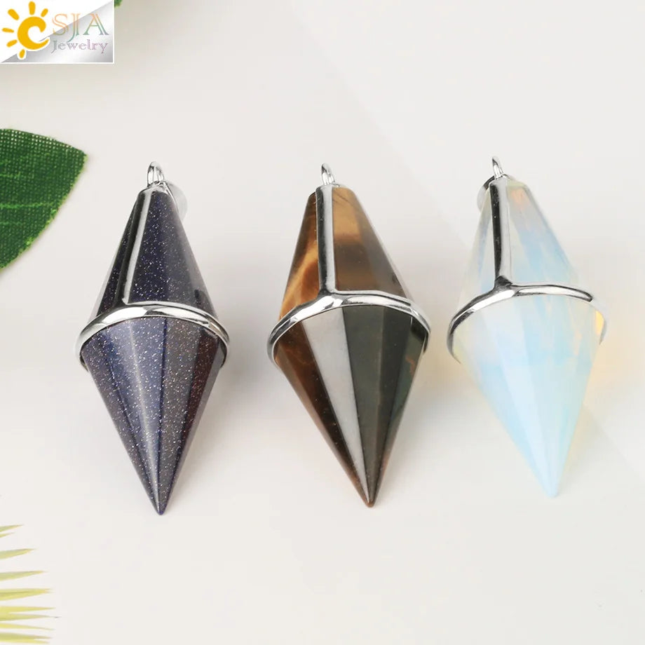 Multifaceted Natural Crystal Pendulum