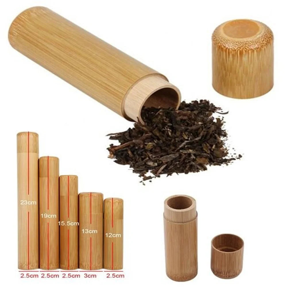 Eco-Friendly Handmade Natural Bamboo Tea Storage Canister