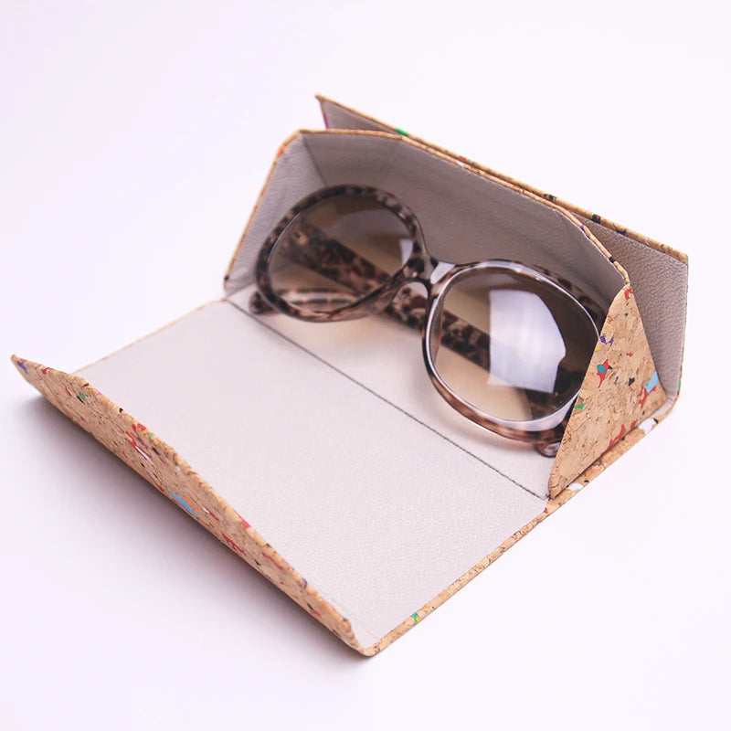 Eco Friendly Natural Portugese Cork Foldable Wooden Eyewear Storage Cases (Vegan)