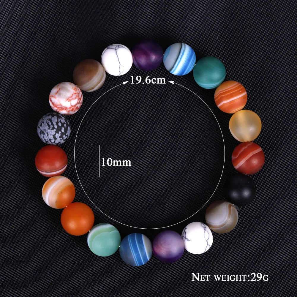 Eight Planets Solar Natural Stone Handmade Bracelet