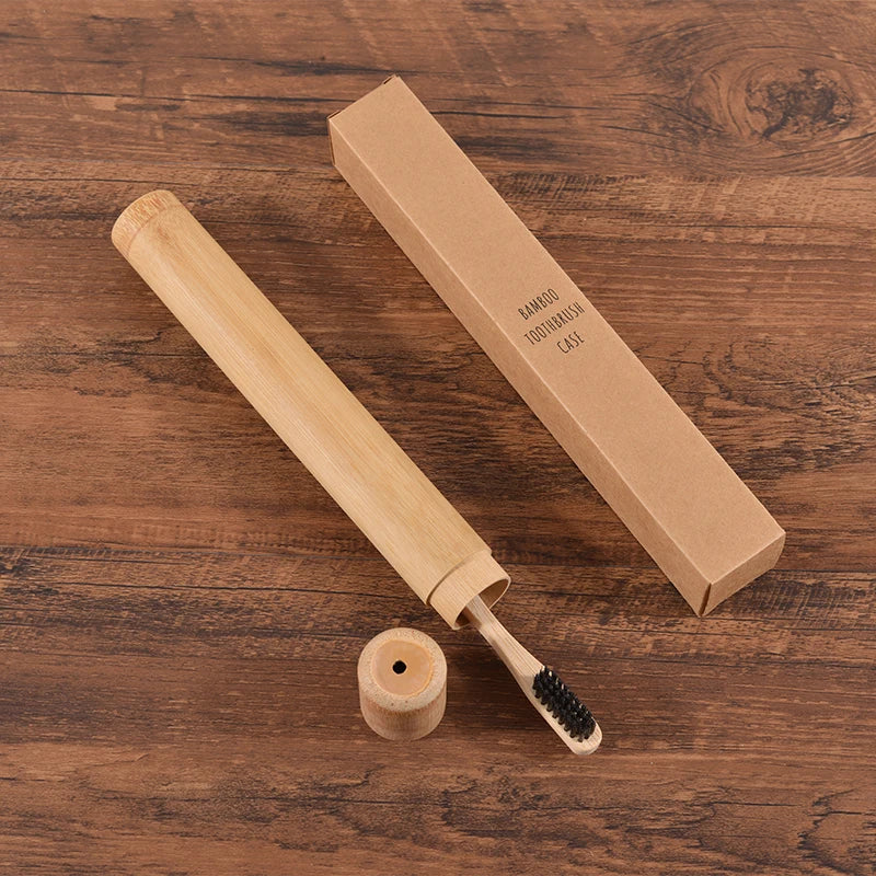 Eco Friendly Natural Hand Made Bamboo Toothbrush Case