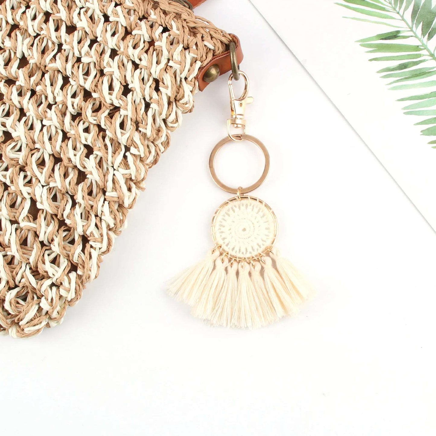 Bohemian Dream Catcher Keychain with Tassel