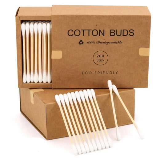 Eco-Friendly Double Head Bamboo Cotton Swabs Cotton Buds Recyclable & Biodegradable