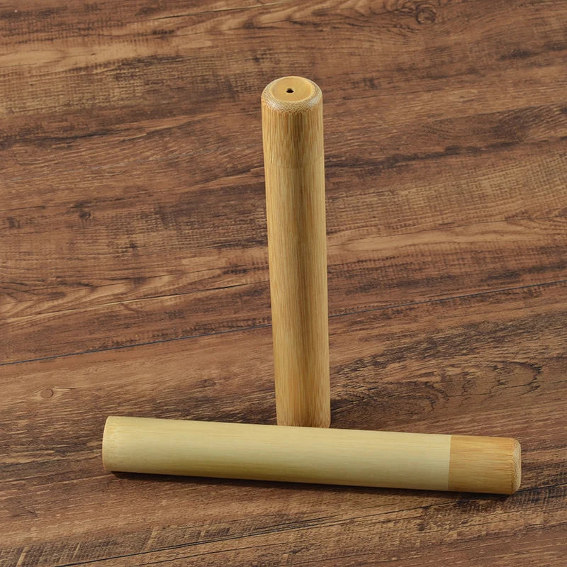 Eco Friendly Natural Hand Made Bamboo Toothbrush Case