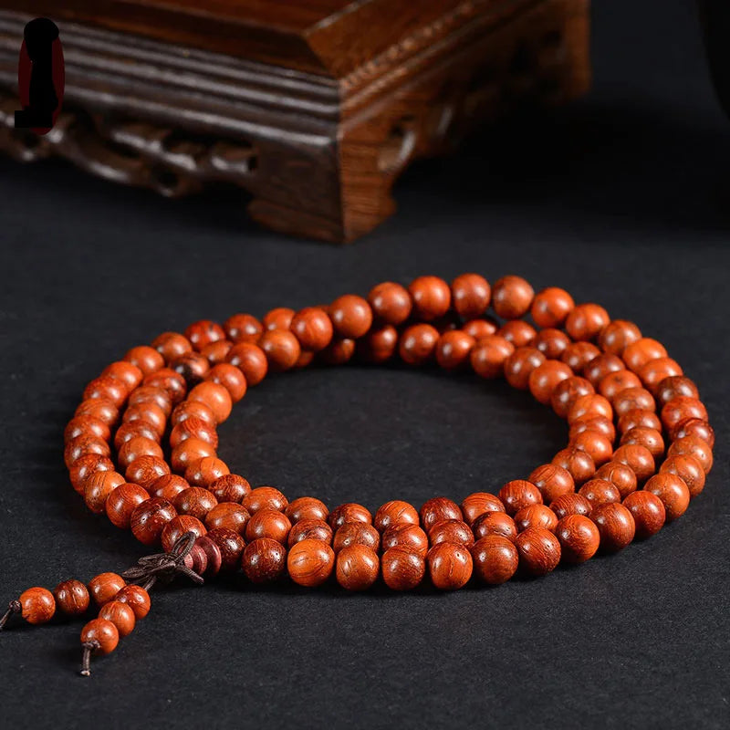 Natural Rosewood Tibetan Mala Beads