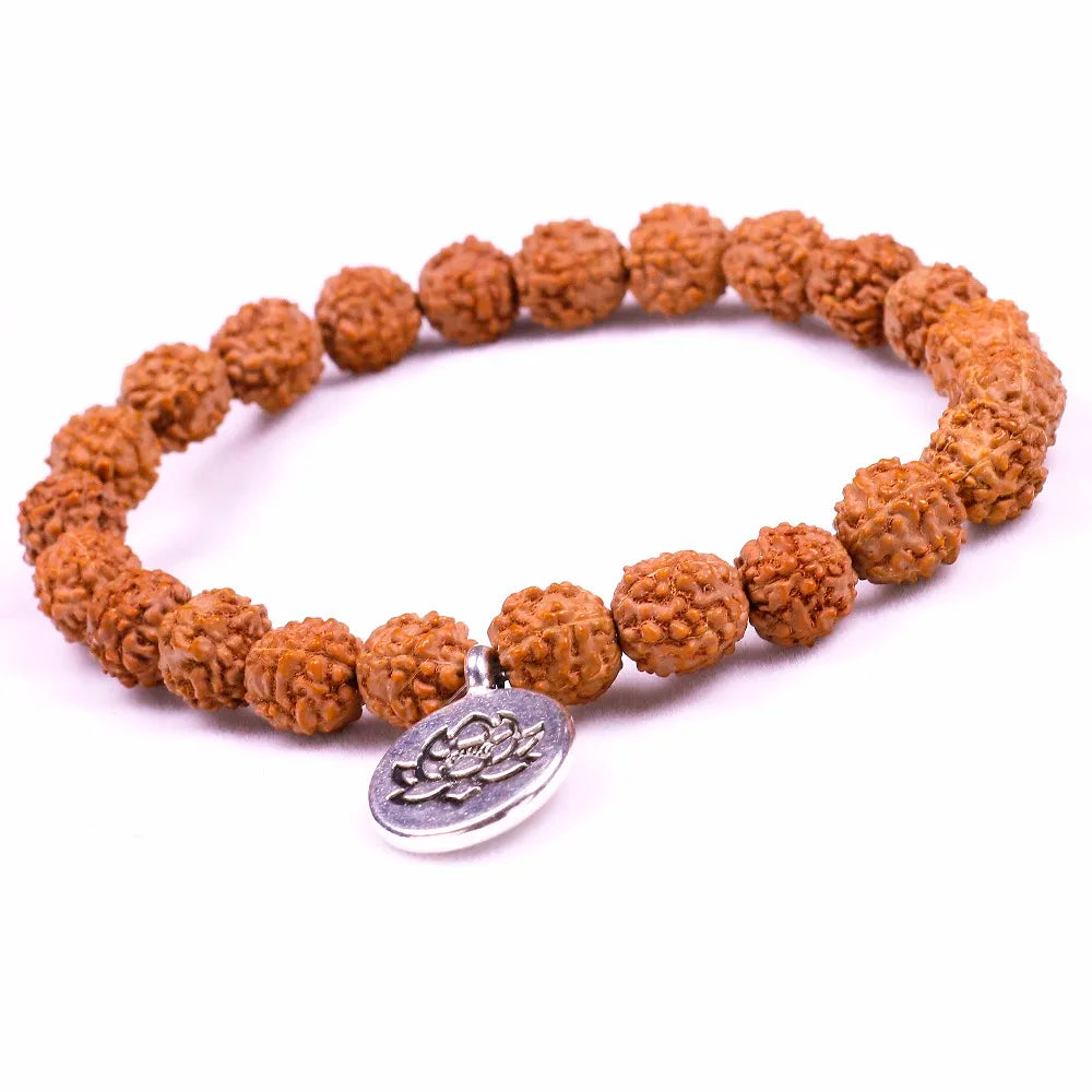 Handmade Ruberthen Bodhi Traditional Tibetan Lotus Charm Bracelet