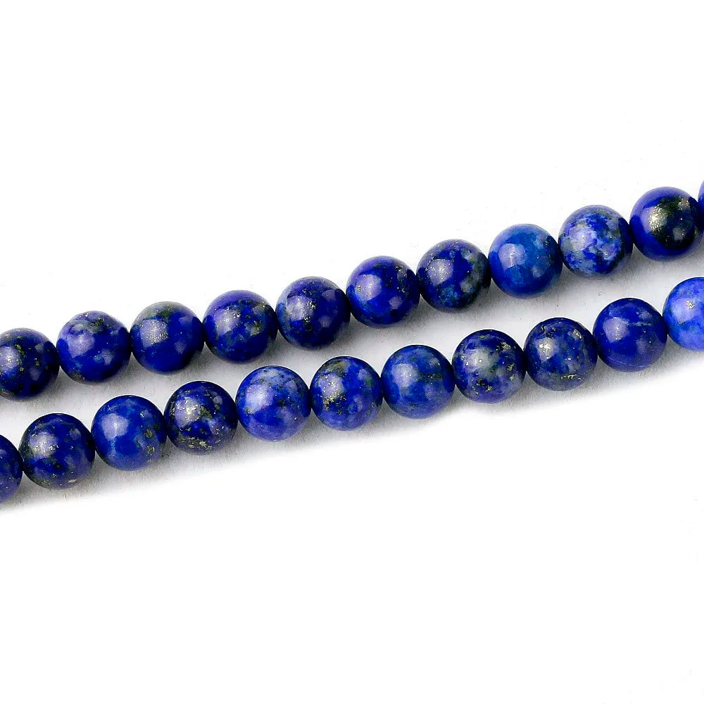 Natural Lapis Lazuli Mala Beads with Tibetan Healing Charms