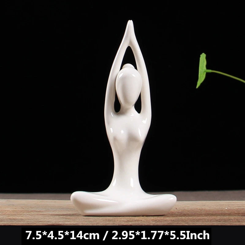 Eye Catching Miniature Porcelain Yoga Figurines