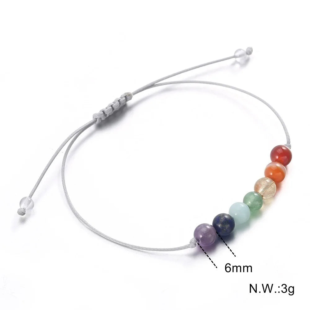 Handmade 7 Chakra Mixed Stone Healing Bracelet