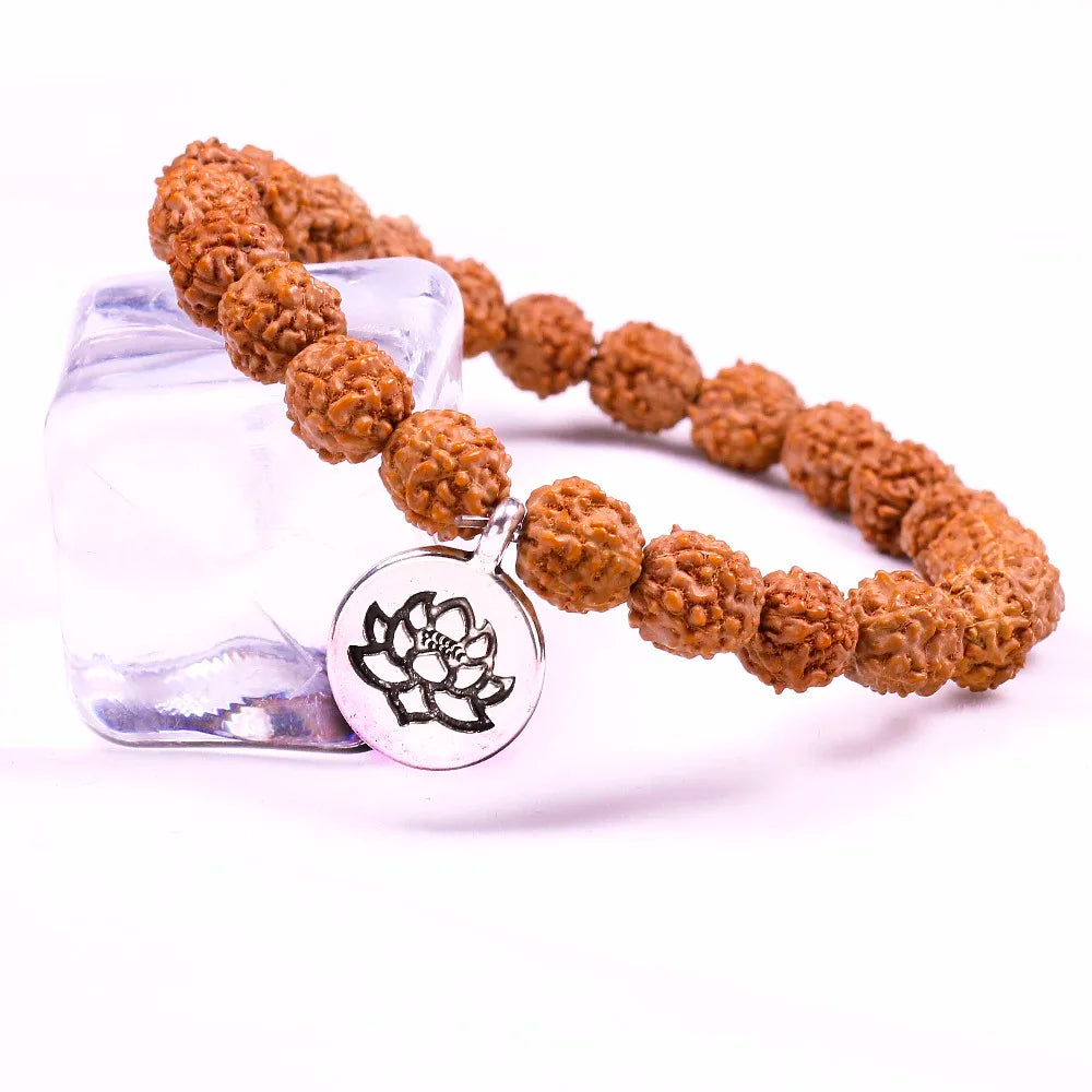 Handmade Ruberthen Bodhi Traditional Tibetan Lotus Charm Bracelet