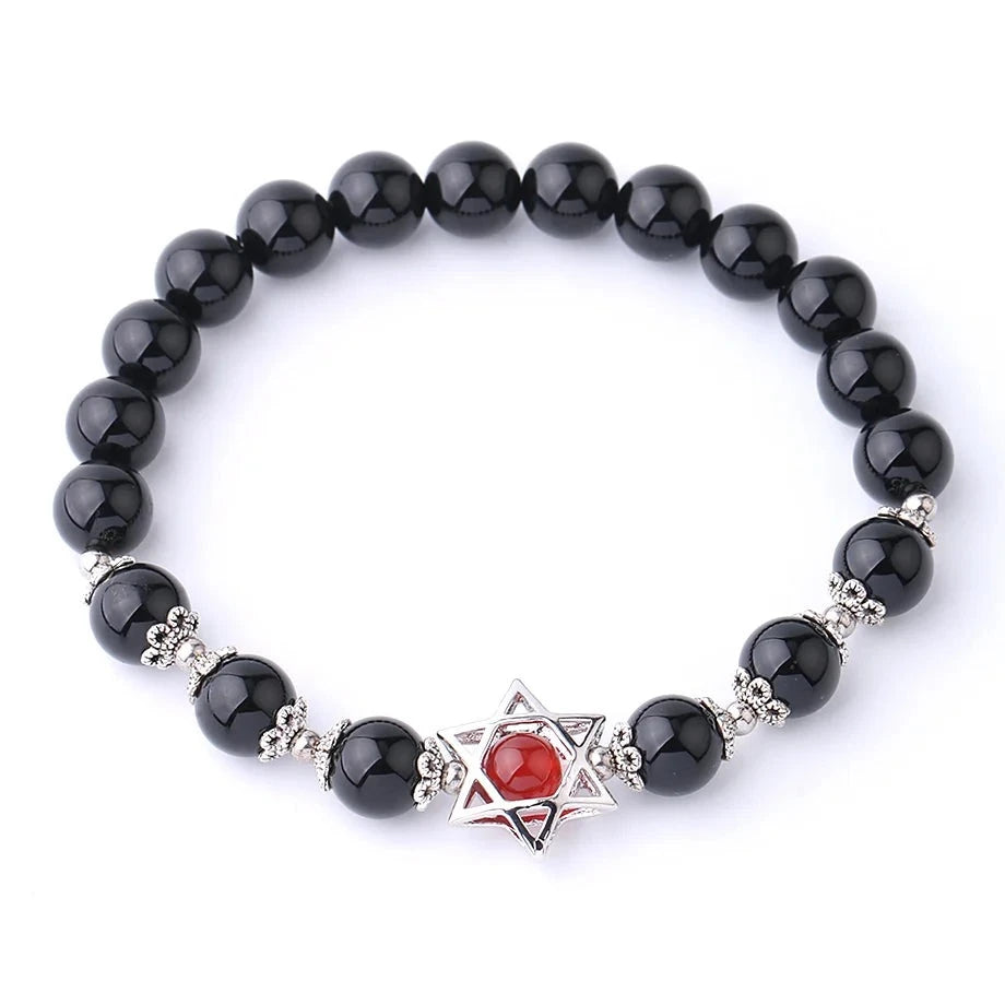 Natural Semi Precious Stone/Crystal Magen Star of David Bracelets