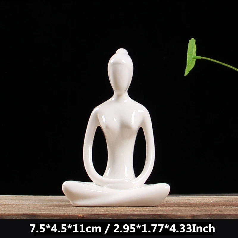 Eye Catching Miniature Porcelain Yoga Figurines