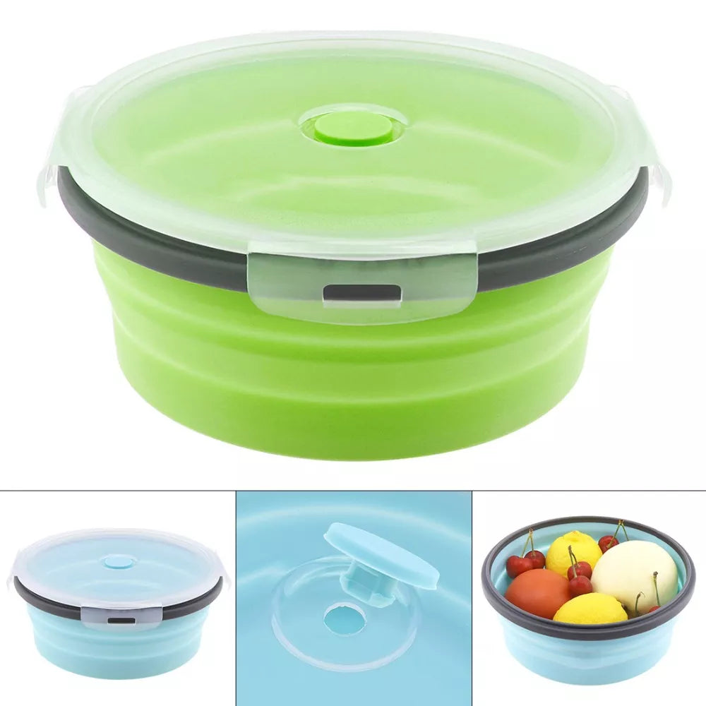 Eco-Friendly Silicone Round Folding Food Container