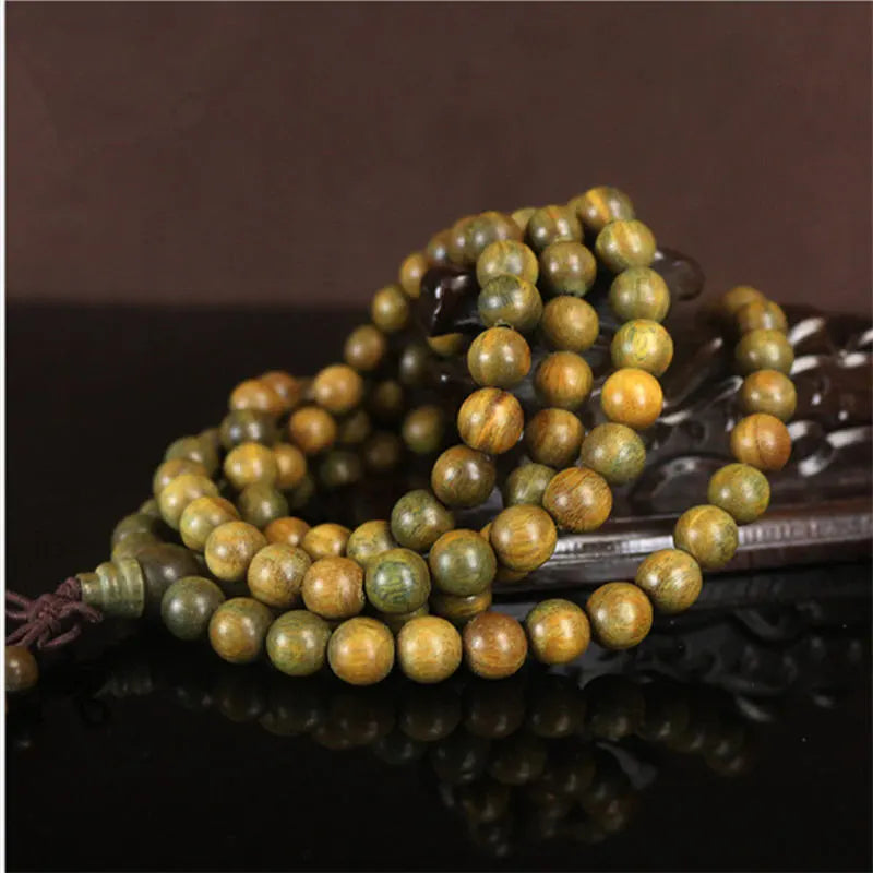 Natural Green Fragrant Sandalwood Mala Beads