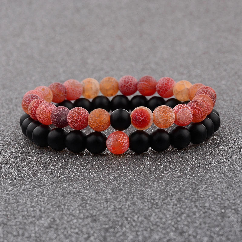 Semi Precious Stone Yin Yang Natural Stone Vintage Bracelet with Charm