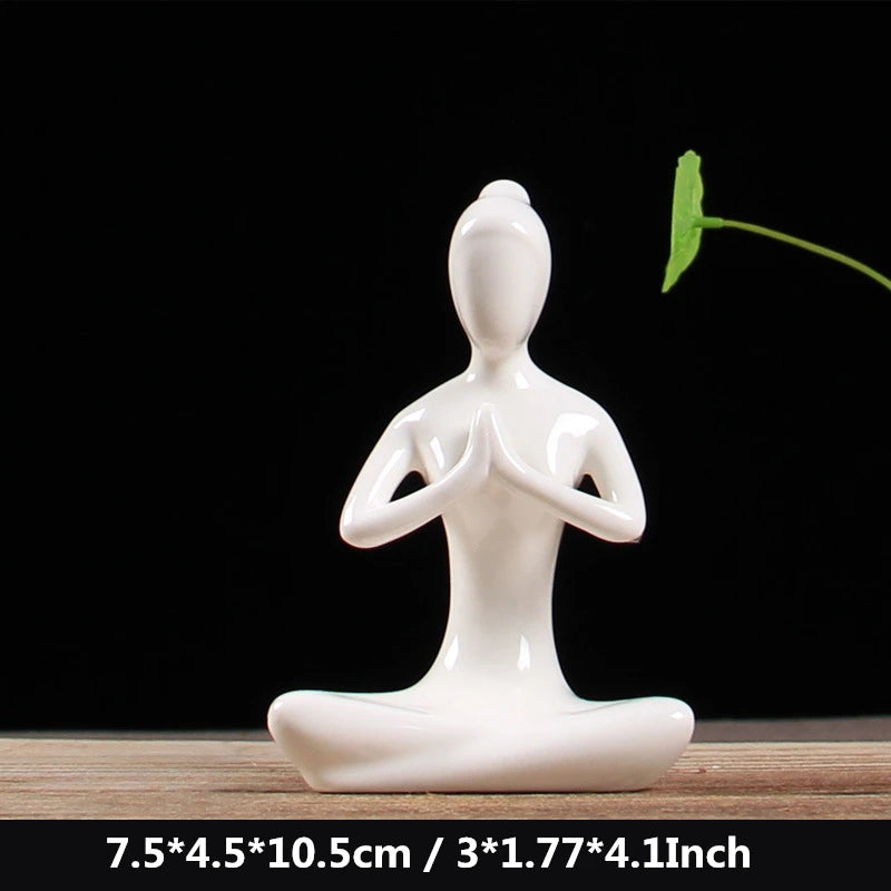 Eye Catching Miniature Porcelain Yoga Figurines