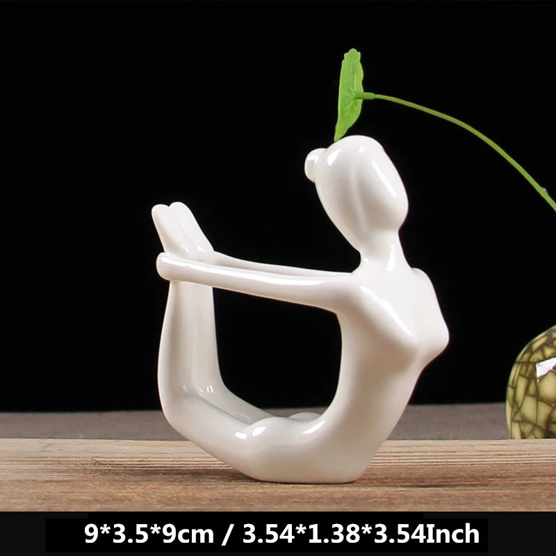 Eye Catching Miniature Porcelain Yoga Figurines