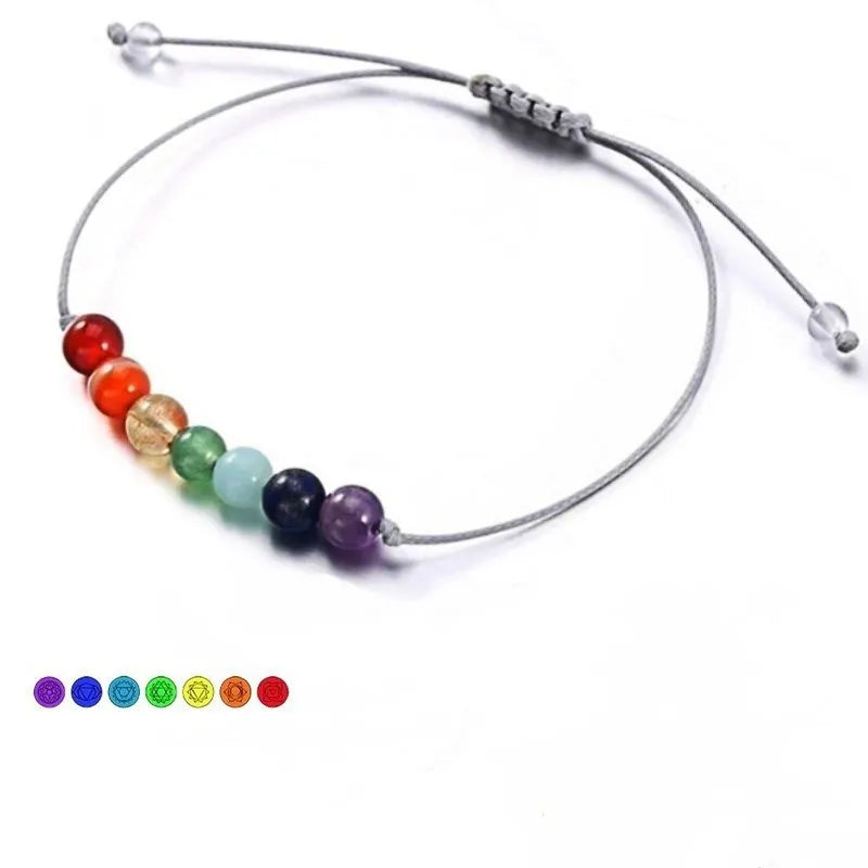 Handmade 7 Chakra Mixed Stone Healing Bracelet