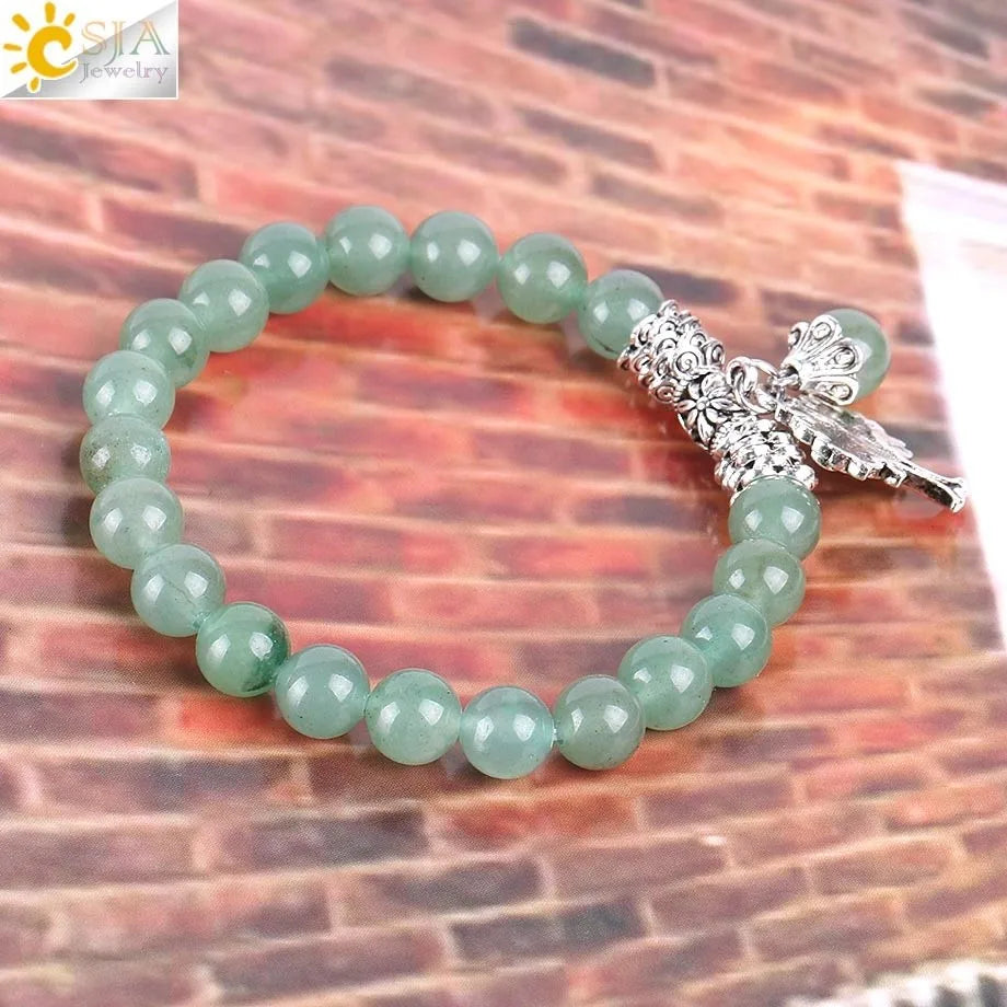 Natural Stone Bracelets with Beautiful Charms