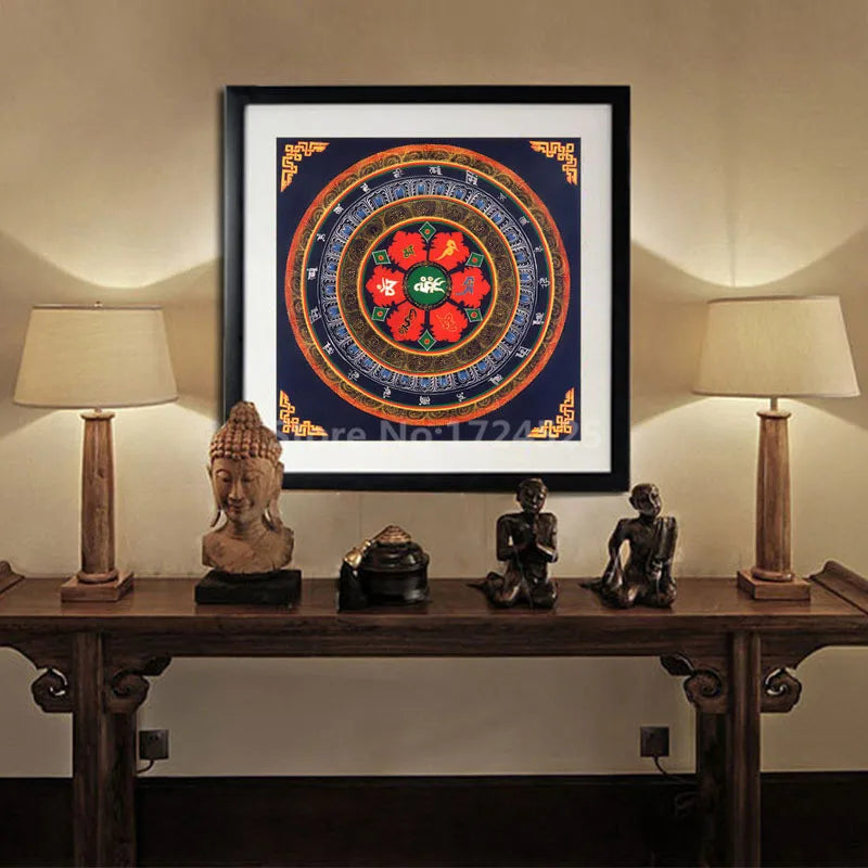 Tibetan Thangka Mandala Painting On Canvas