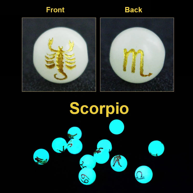 Scorpio 12 Constellation Star Sign Glow in the Dark Mala Beads - Celestial-inspired Meditation Accessories for Enhanced Practice