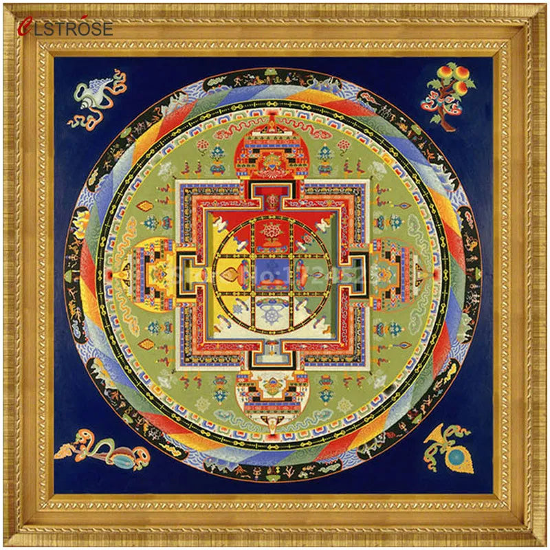 Tibetan Thangka Mandala Painting On Canvas