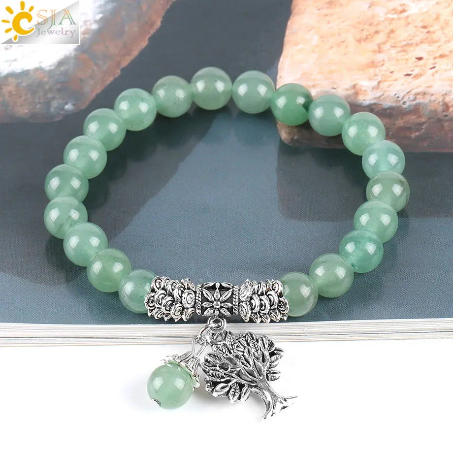 Natural Stone Bracelets with Beautiful Charms