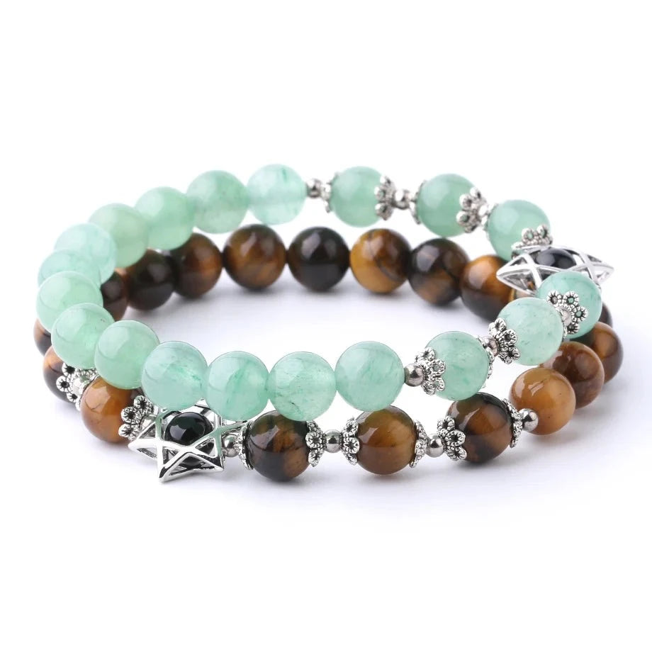 Natural Semi Precious Stone/Crystal Magen Star of David Bracelets