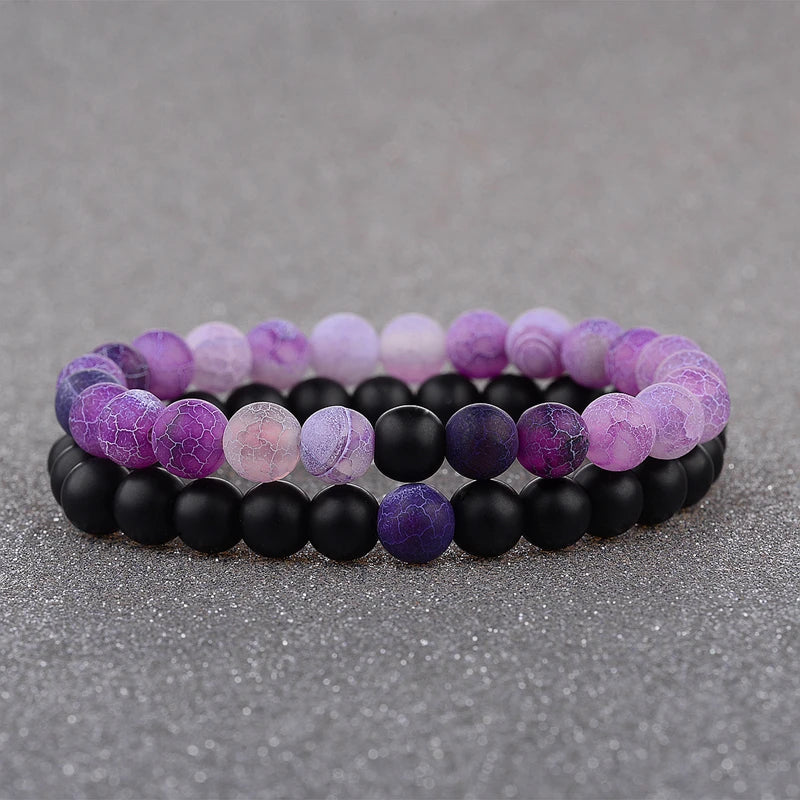 Semi Precious Stone Yin Yang Natural Stone Vintage Bracelet with Charm