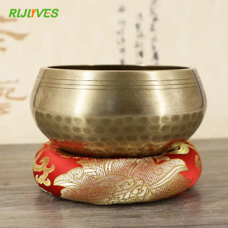 Tibetan Hand Hammered Chakra Meditation Singing Bowl Mat